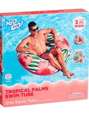 Tropical Palms Men’s Swim Tube – Pink Floral